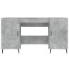 Desk Concrete Grey 140x50 cm - Elegant Engineered Wood Design