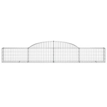 Arched Gabion Baskets - 7 pcs Galvanised Iron for Garden