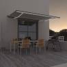 Manual Retractable Awning with LED 500x350 cm Cream Colour cream Size 500 x 350 cm Quantity in Package 1 