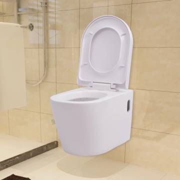 Wall Hung Toilet with Concealed Cistern - Ceramic White