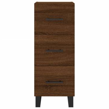 Stylish Highboard in Brown Oak - Durable Engineered Wood