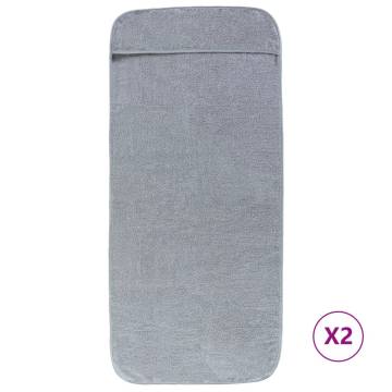 Beach Towels 2 pcs Grey | Comfortable 400 GSM - HipoMarket UK