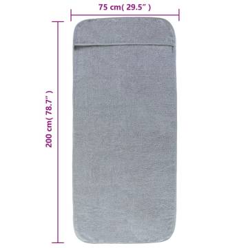 Beach Towels 2 pcs Grey | Comfortable 400 GSM - HipoMarket UK