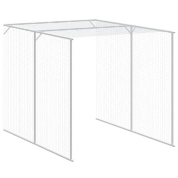 Durable Chicken Cage with Run | Light Grey Galvanised Steel