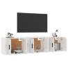 High Gloss White Wall-Mounted TV Cabinets - 3 pcs | Hipo Market