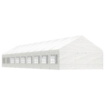 White Gazebo with Roof - 20.07x5.88m | HipoMarket