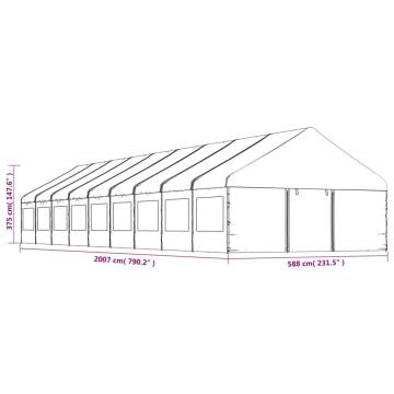 White Gazebo with Roof - 20.07x5.88m | HipoMarket