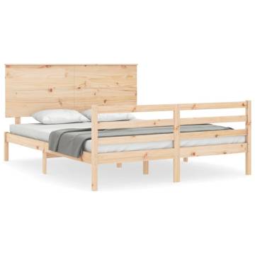 King Size Bed Frame with Headboard | Solid Wood | Hipo Market