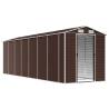 Garden Shed Brown 191x640x198 cm - Durable Galvanised Steel