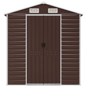 Garden Shed Brown 191x640x198 cm - Durable Galvanised Steel