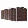 Garden Shed Brown 191x640x198 cm - Durable Galvanised Steel