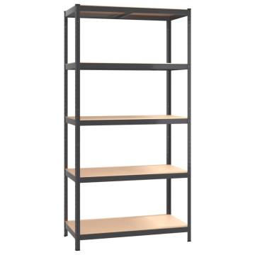 5-Layer Shelves (4 pcs) Anthracite Steel & Engineered Wood