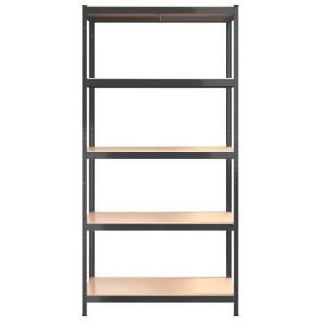 5-Layer Shelves (4 pcs) Anthracite Steel & Engineered Wood