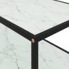 Modern White Coffee Table with Tempered Glass - 100x50x35 cm