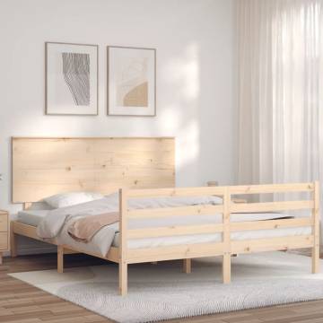 King Size Bed Frame with Headboard | Solid Wood | Hipo Market