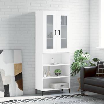 Elegant Highboard in White - 69.5x34x180 cm | Hipo Market