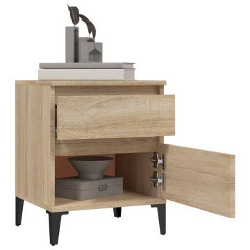 2 Pcs Sonoma Oak Bedside Cabinets - Stylish & Functional