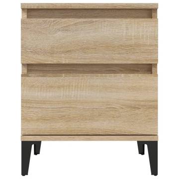 2 Pcs Sonoma Oak Bedside Cabinets - Stylish & Functional