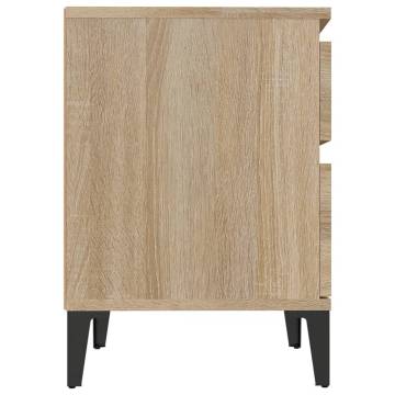 2 Pcs Sonoma Oak Bedside Cabinets - Stylish & Functional