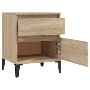 2 Pcs Sonoma Oak Bedside Cabinets - Stylish & Functional