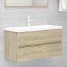 Sink Cabinet Sonoma Oak 90x38.5x45 cm Engineered Wood Colour sonoma oak Size 90 x 38.5 x 45 cm Number of 1 Number of Pieces 