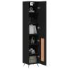 Stylish Highboard Black - 34.5x34x180 cm Engineered Wood