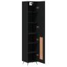 Stylish Highboard Black - 34.5x34x180 cm Engineered Wood