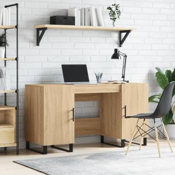 Elegant Sonoma Oak Desk - 140x50 cm for Home Office