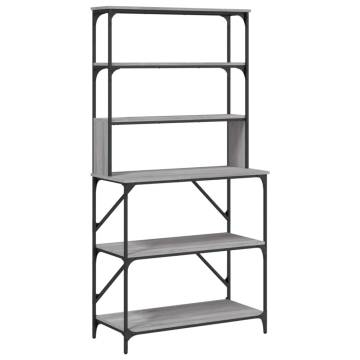 Baker's Rack 6-Tier Grey Sonoma - Space Saving Storage