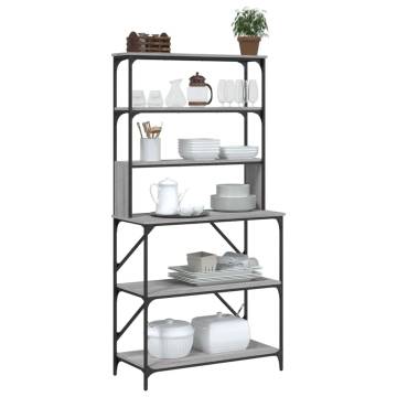 Baker's Rack 6-Tier Grey Sonoma - Space Saving Storage