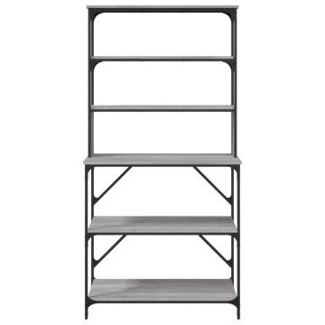 Baker's Rack 6-Tier Grey Sonoma - Space Saving Storage