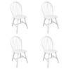 Dining Chairs Set of 4 - White Solid Rubber Wood