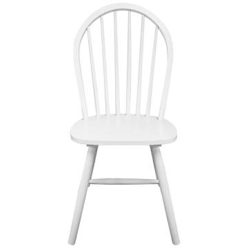 Dining Chairs Set of 4 - White Solid Rubber Wood