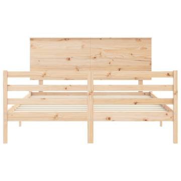 King Size Bed Frame with Headboard | Solid Wood | Hipo Market