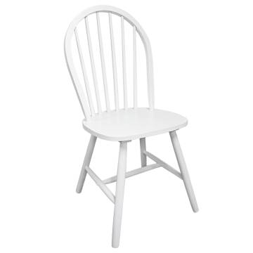 Dining Chairs Set of 4 - White Solid Rubber Wood