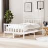 Bed Frame White Solid Wood 120x200 cm Colour white Size 120 x 200 cm 