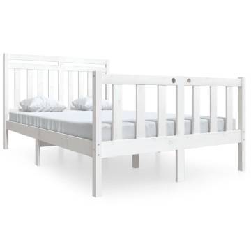 White Solid Wood Bed Frame 120x200 cm | HipoMarket