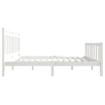 White Solid Wood Bed Frame 120x200 cm | HipoMarket