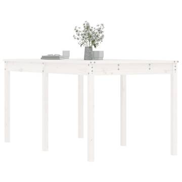 Garden Table White 159.5x82.5cm Solid Pine - Outdoor Furniture