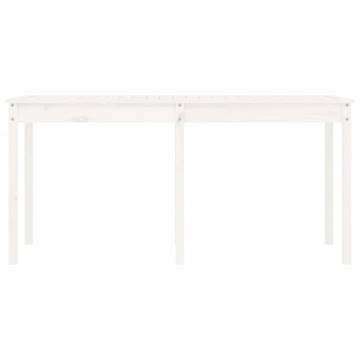 Garden Table White 159.5x82.5cm Solid Pine - Outdoor Furniture