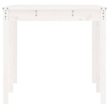 Garden Table White 159.5x82.5cm Solid Pine - Outdoor Furniture