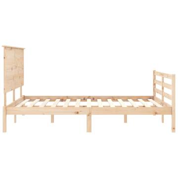 King Size Bed Frame with Headboard | Solid Wood | Hipo Market