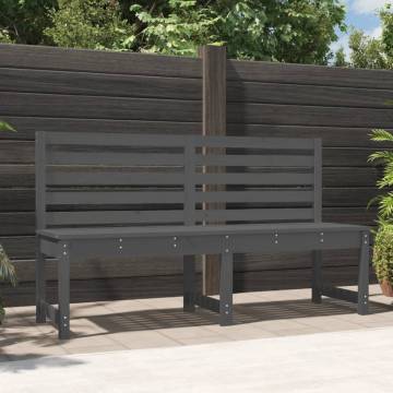 Garden Bench Grey 157.5 cm Solid Wood Pine - Outdoor Seating