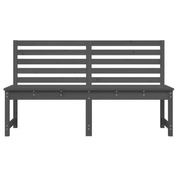 Garden Bench Grey 157.5 cm Solid Wood Pine - Outdoor Seating