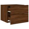 Wall-Mounted Bedside Cabinets with LED Lights - 2 pcs Brown Oak