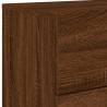 Wall-Mounted Bedside Cabinets with LED Lights - 2 pcs Brown Oak