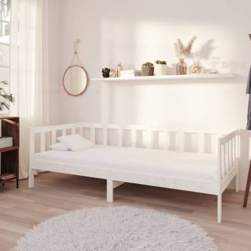 Day Bed White Solid Pinewood 90x200 cm | HipoMarket