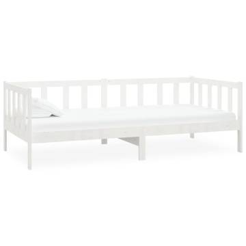 Day Bed White Solid Pinewood 90x200 cm | HipoMarket