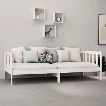 Day Bed White Solid Pinewood 90x200 cm | HipoMarket