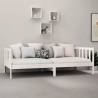 Day Bed White Solid Pinewood 90x200 cm | HipoMarket